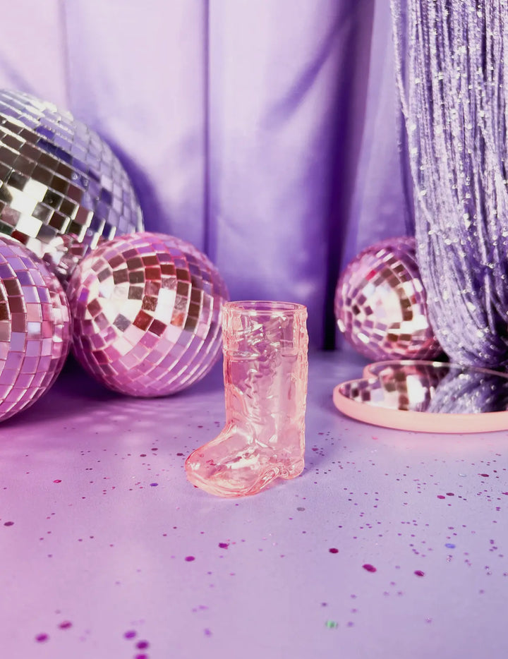 Pink Cowboy Boot Western Shot Glass