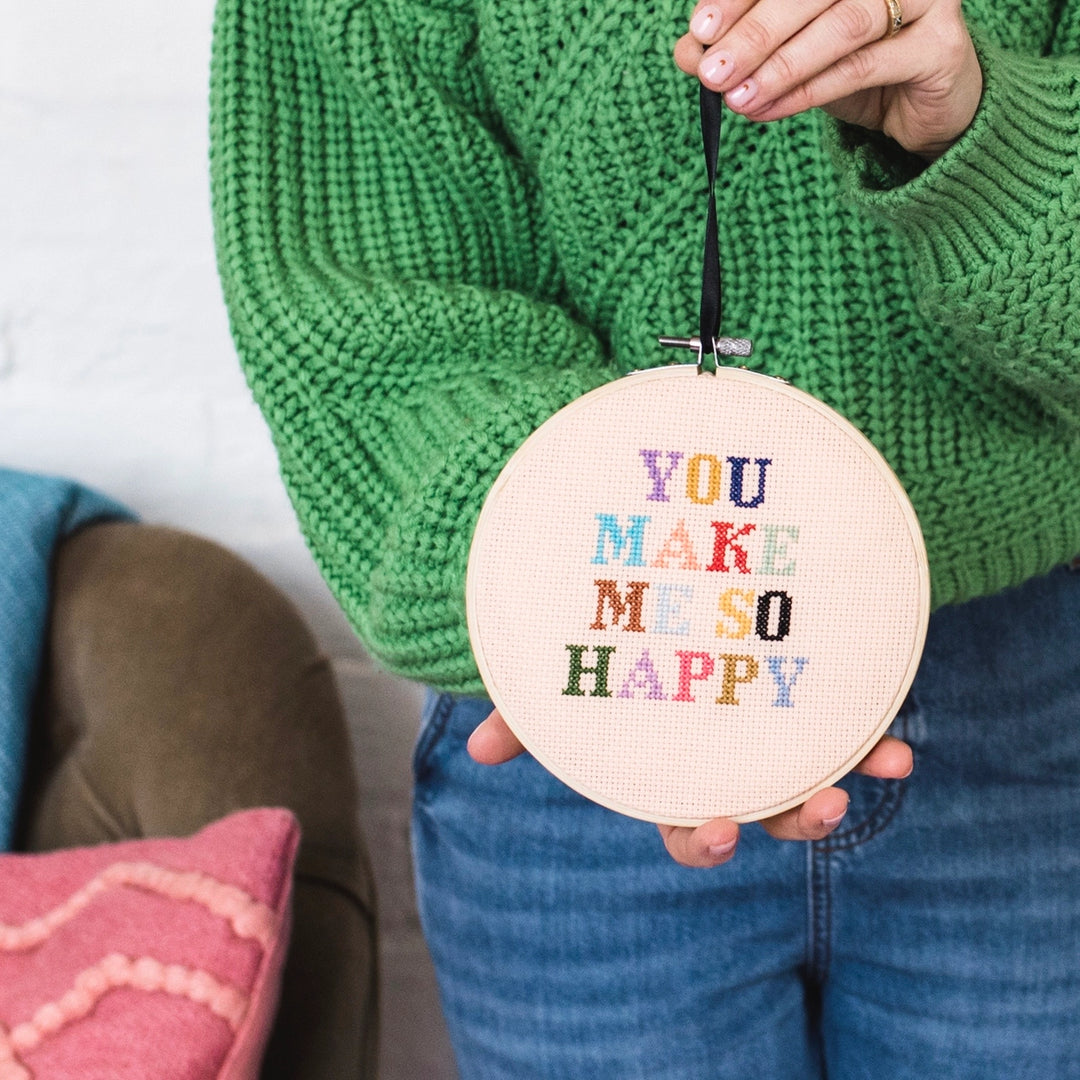 You Make Me So Happy Cross Stitch Kit