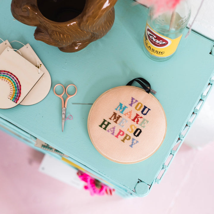 You Make Me So Happy Cross Stitch Kit