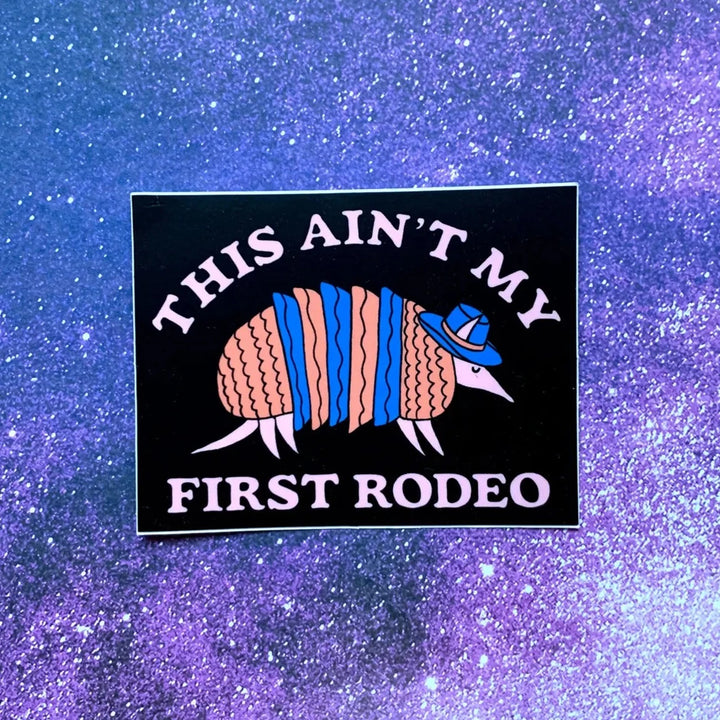 Armadillo Rodeo Vinyl Sticker