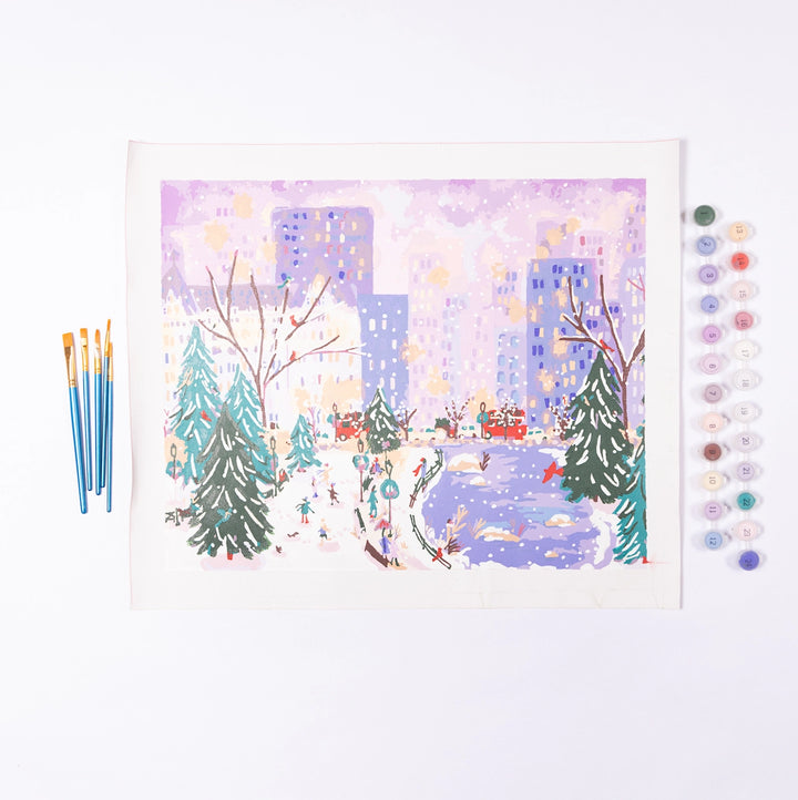 Central Park Winter By Joy Laforme Paint By Numbers Deluxe