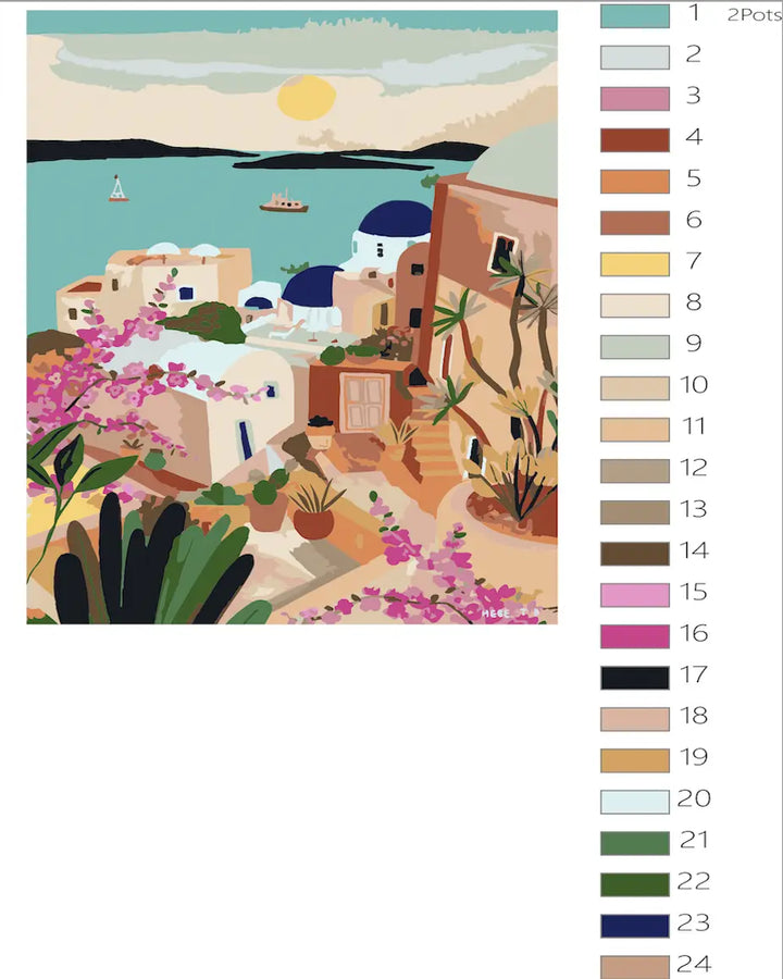 Dreamy Santorini By Hebe Studio Paint By Numbers Deluxe