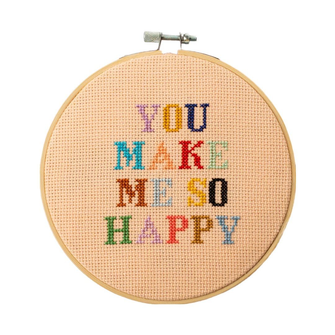 You Make Me So Happy Cross Stitch Kit