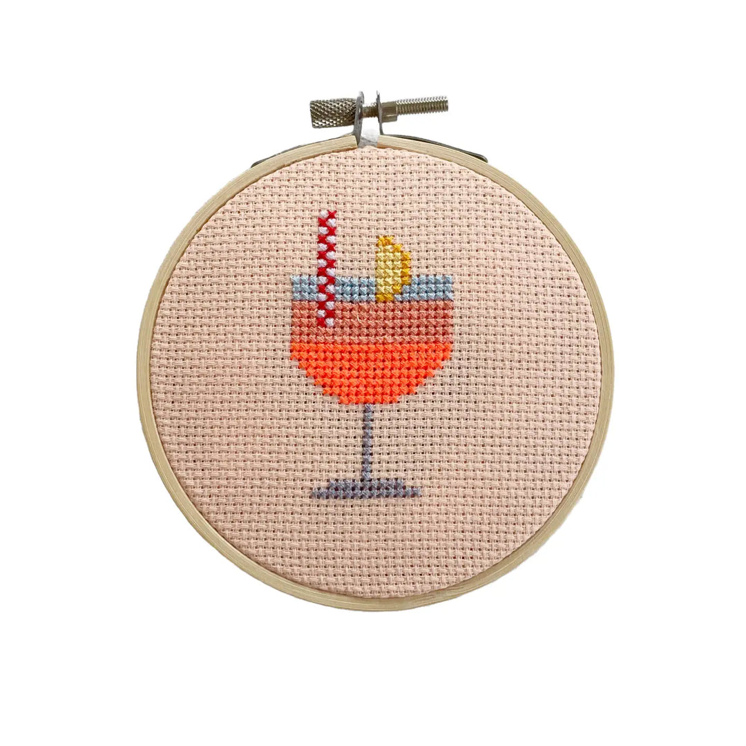 Aperol Cocktail Cross Stitch Kit