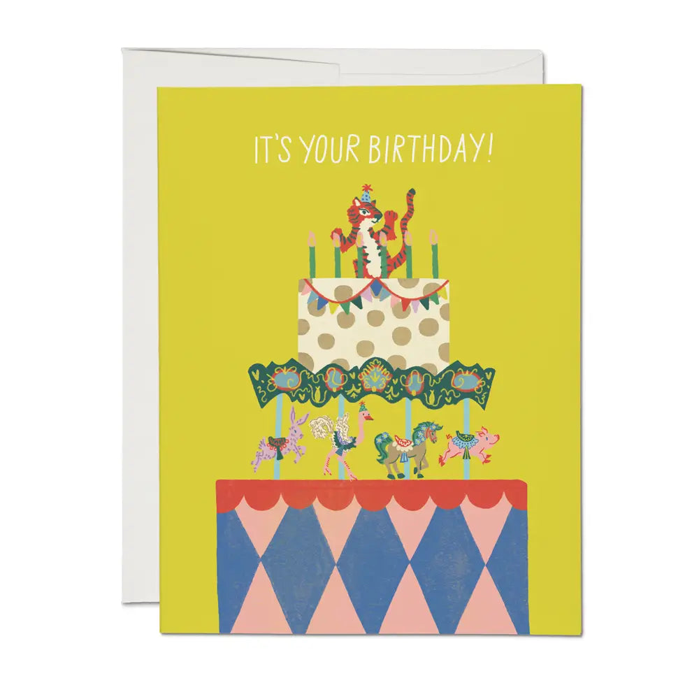 Cake Carousel Birthday Greeting Card