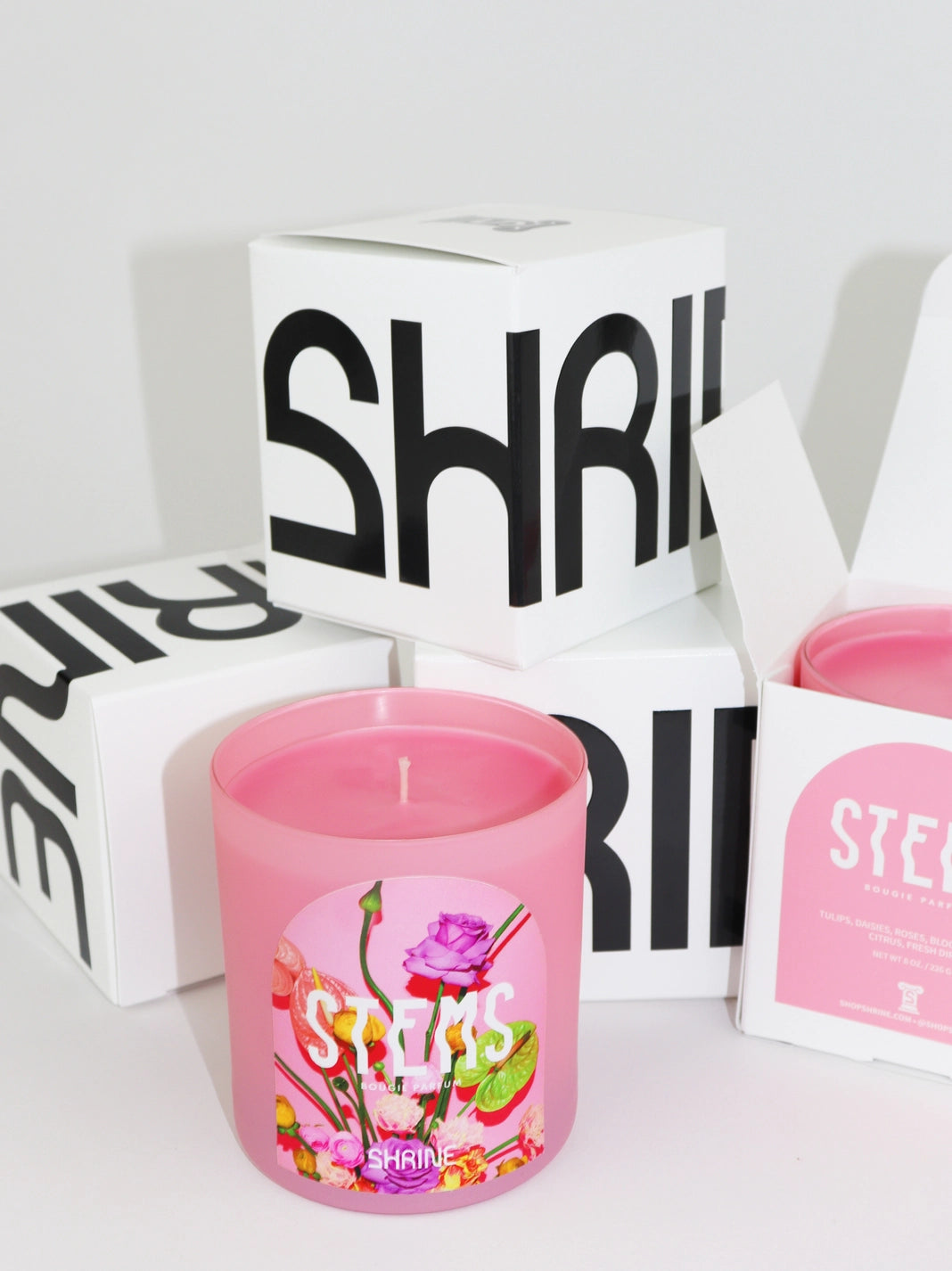 Shrine Stems Floral Candle