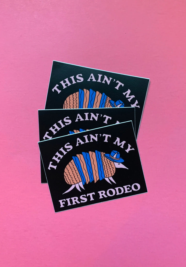 Armadillo Rodeo Vinyl Sticker