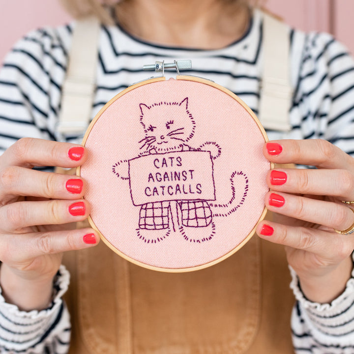 Cats Against Catcalls Embroidery Hoop Kit