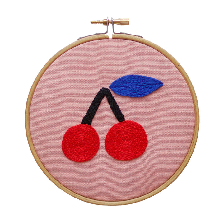 Cherry Embroidery Hoop Kit