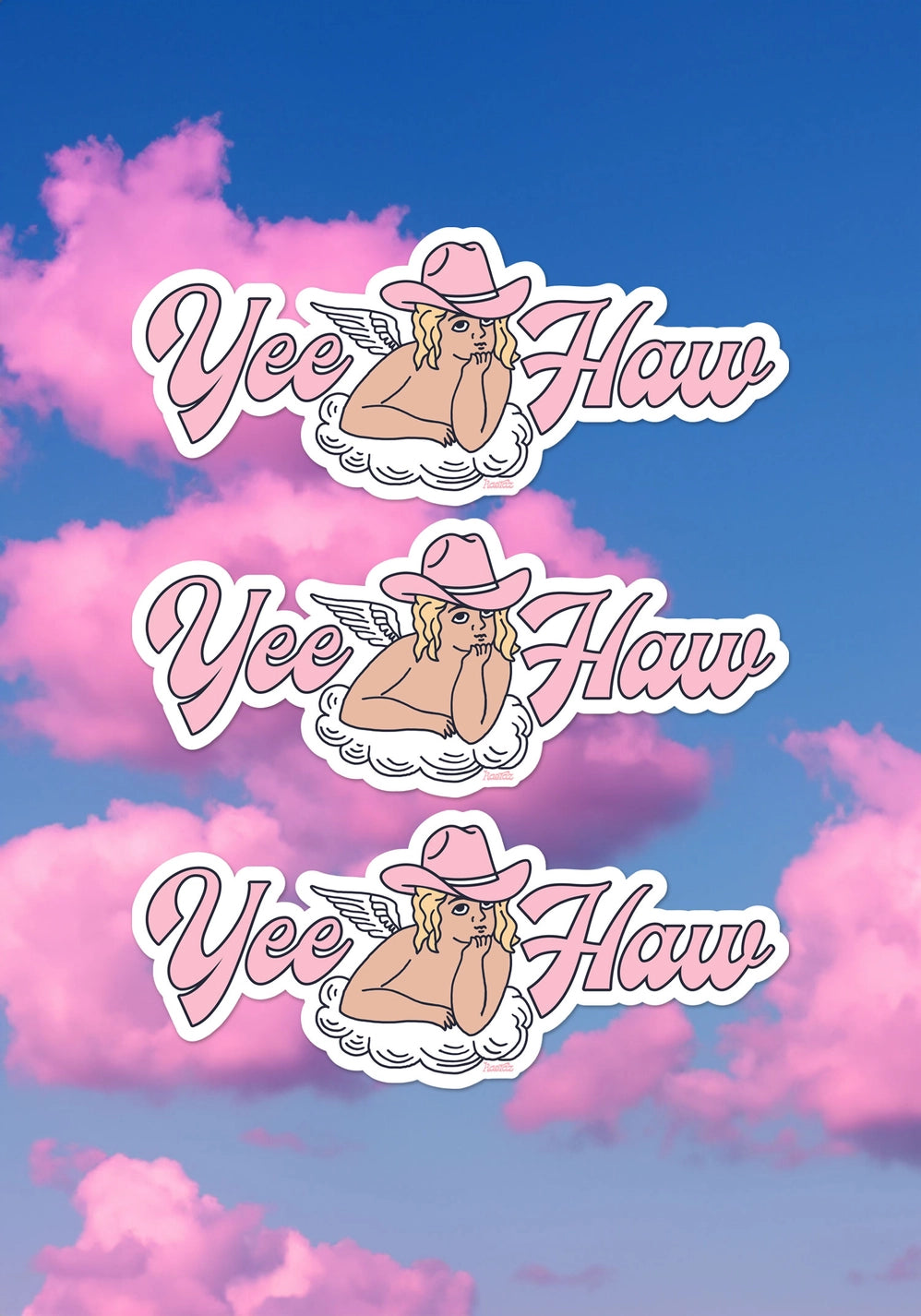 Yeehaw Angel Sticker