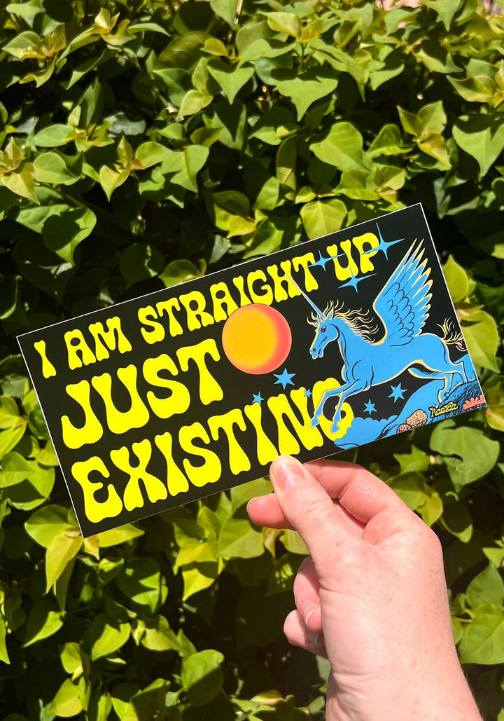 Just Existing Unicorn Bumper Sticker