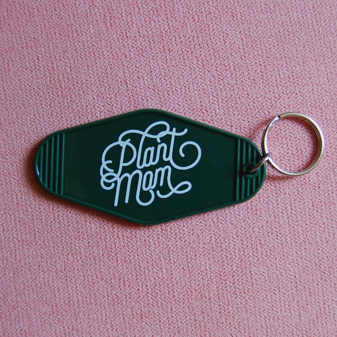 Plant Mom Motel Keychain