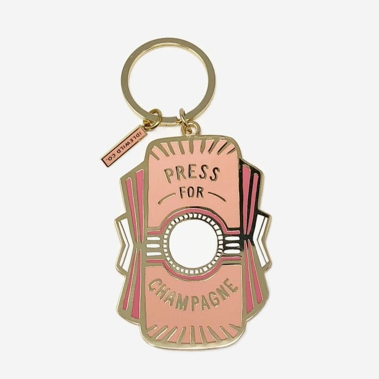 Press for Champagne Key Chain