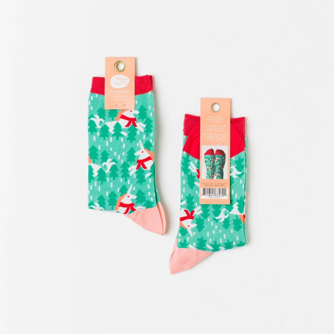 Holiday Unicorn Crew Women's Socks