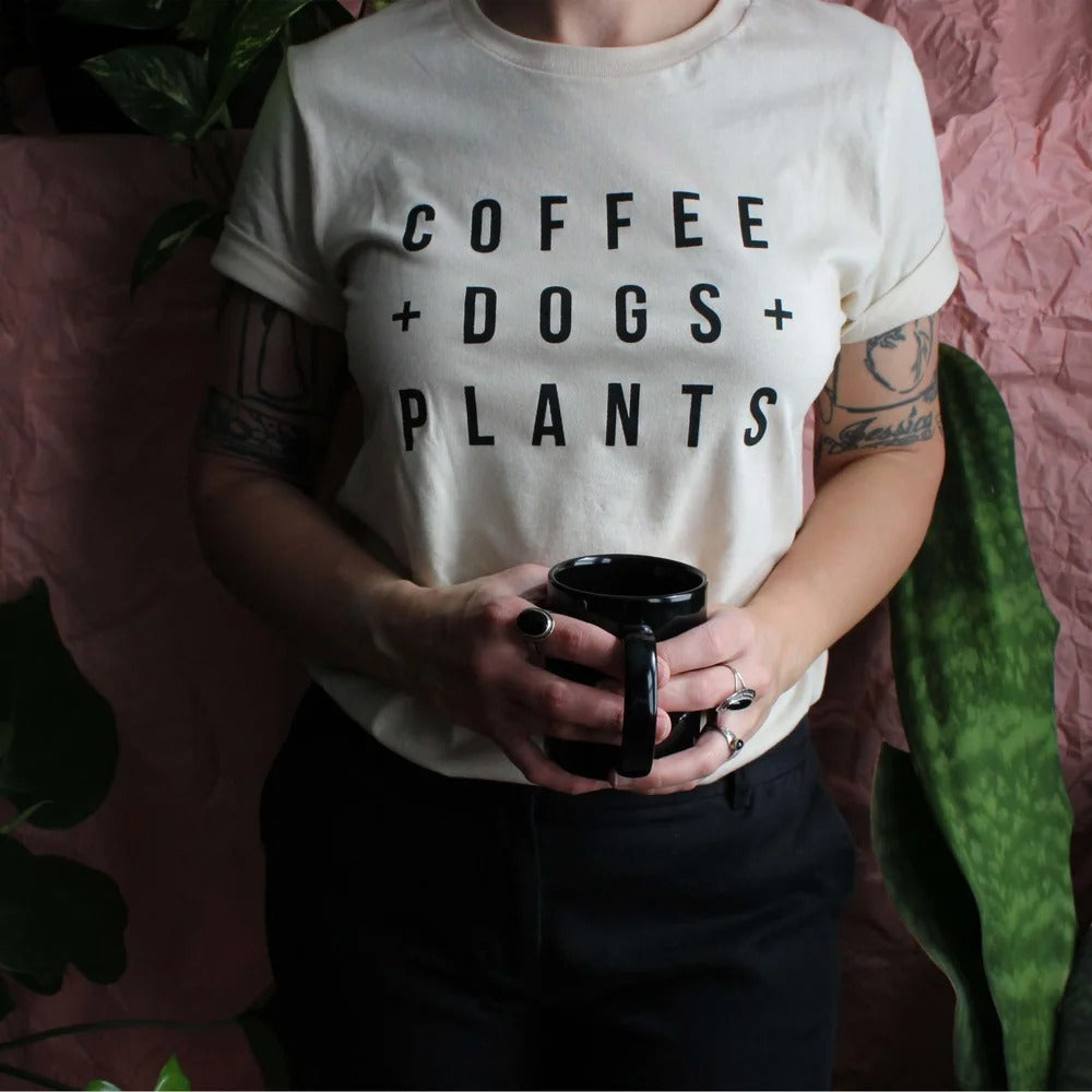 Coffee Dogs Plants Unisex T-shirt