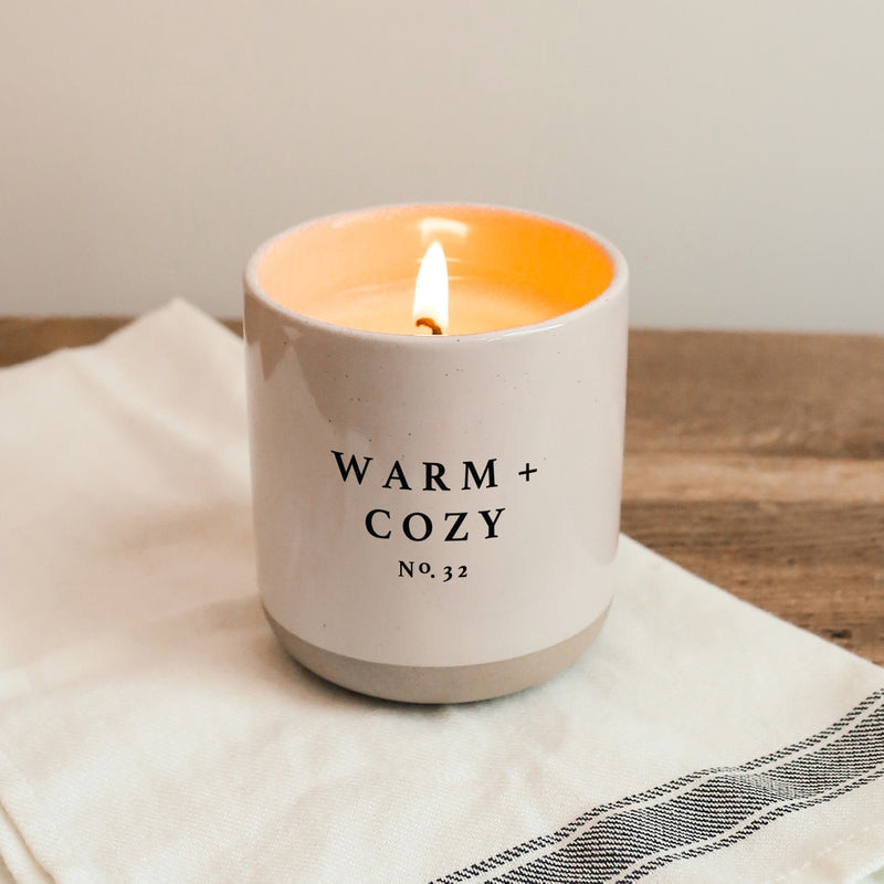 Warm + Cozy Soy Stone Candle