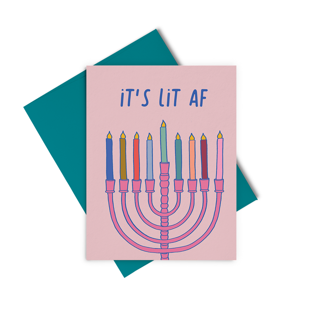 Lit AF Hanukkah Card