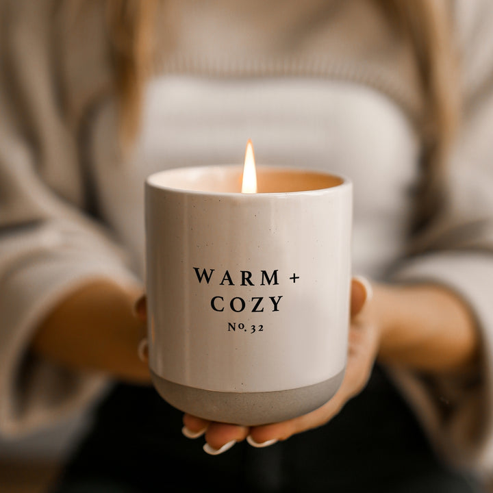 Warm + Cozy Soy Stone Candle