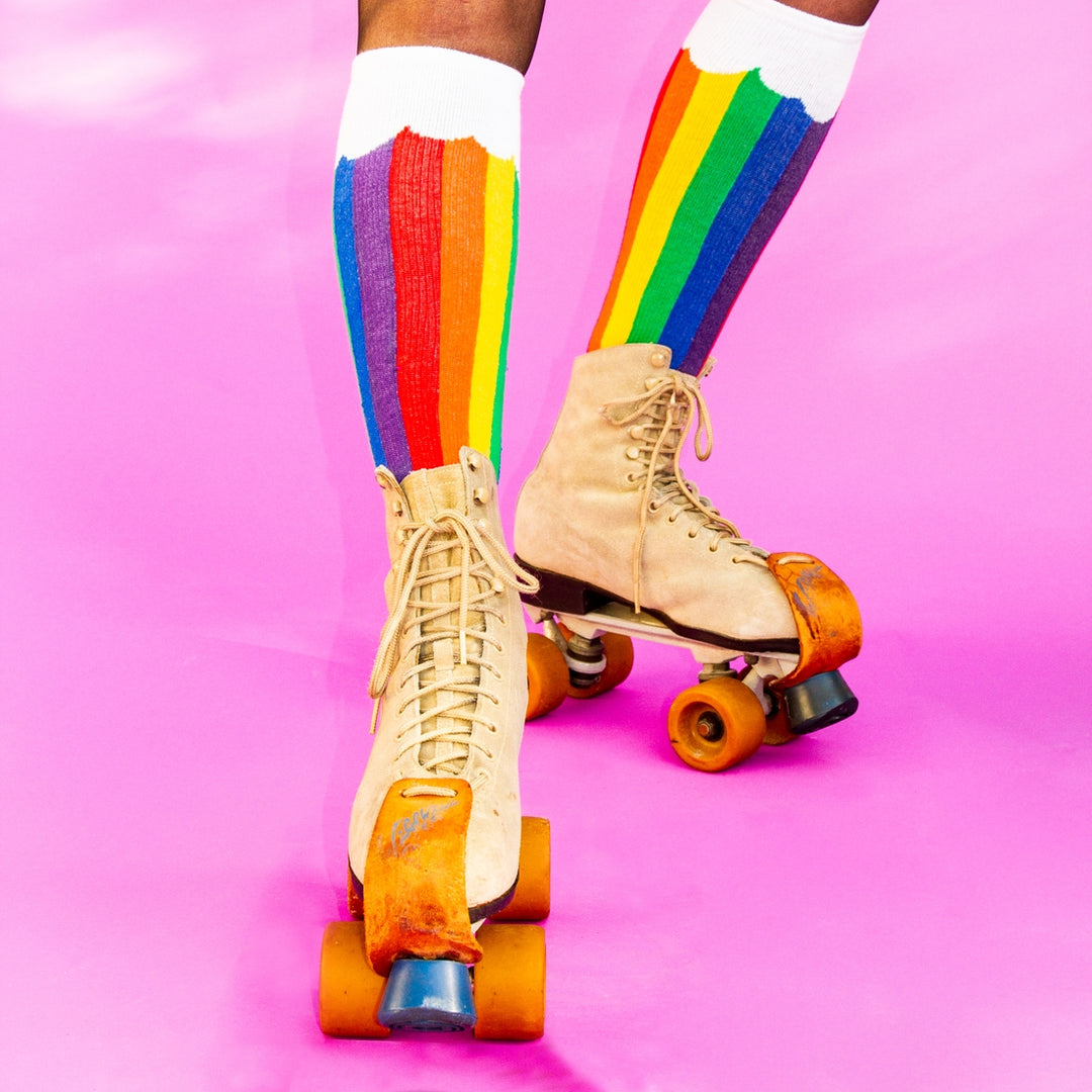 Rainbow Cloud Knee Socks