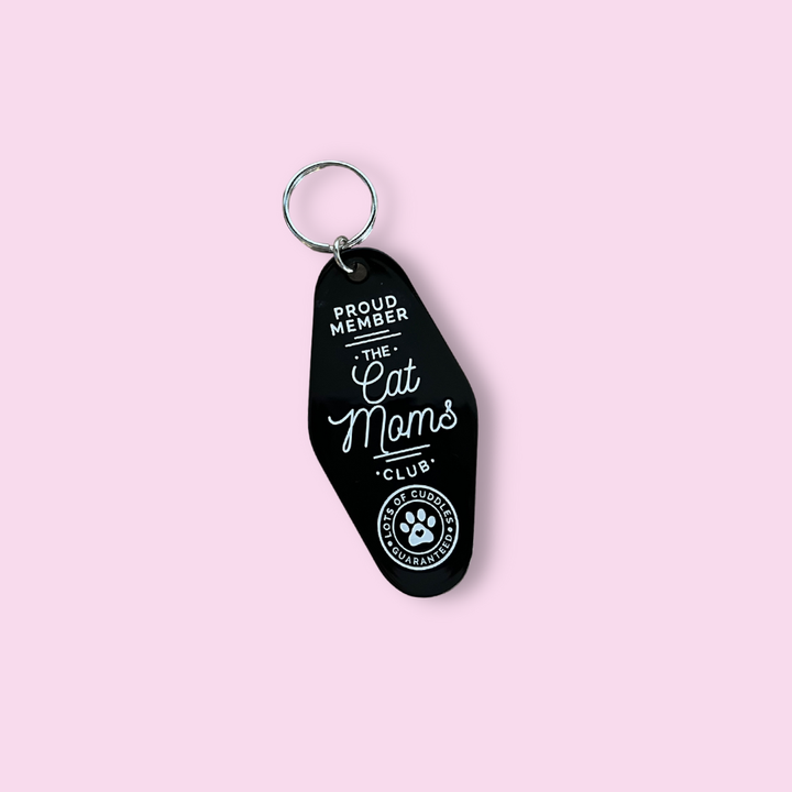 Cat Moms Club Motel Keychain