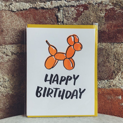 Happy Birthday Dog Balloon Card