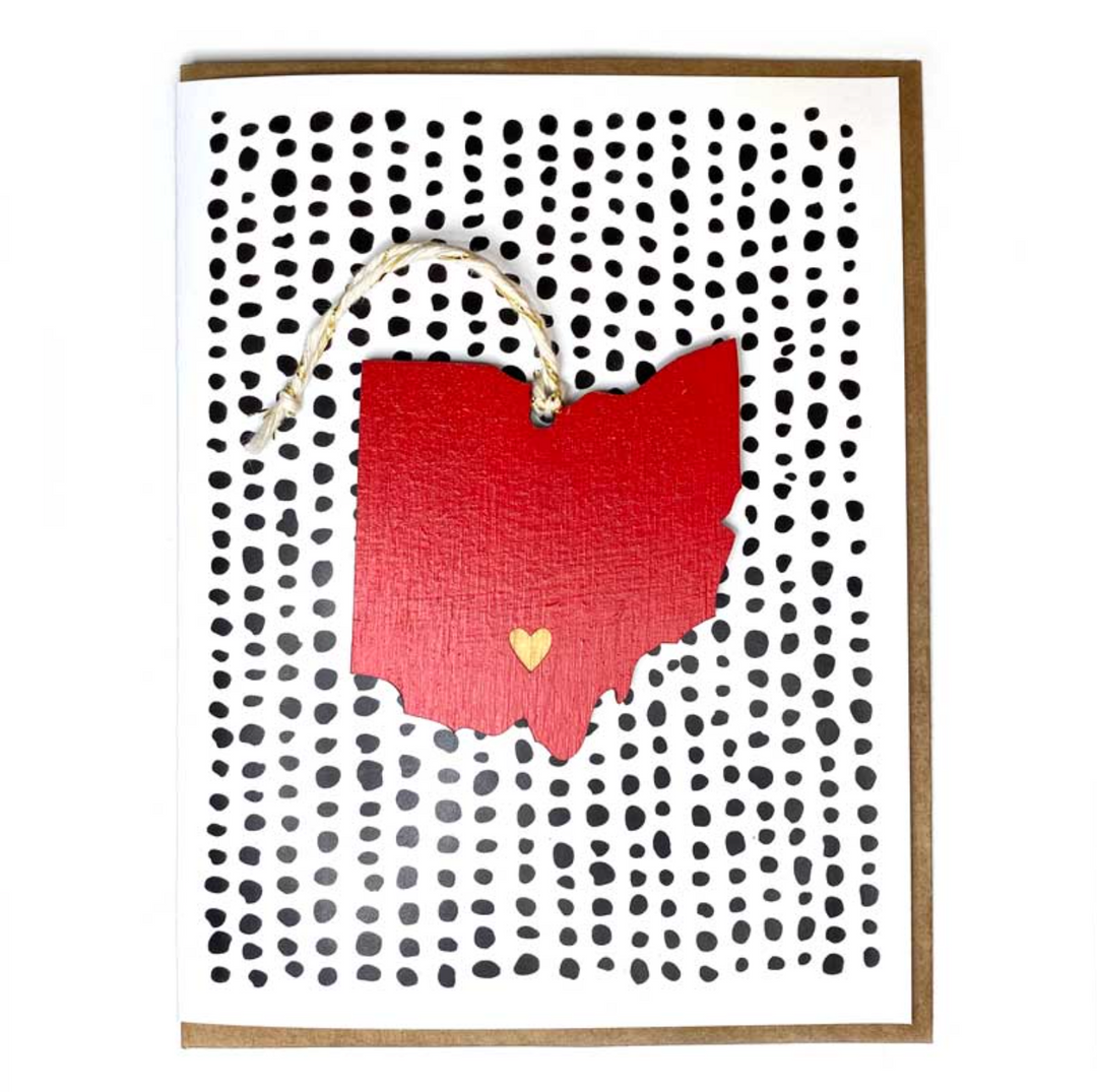 Ohio Heart Ornament Card