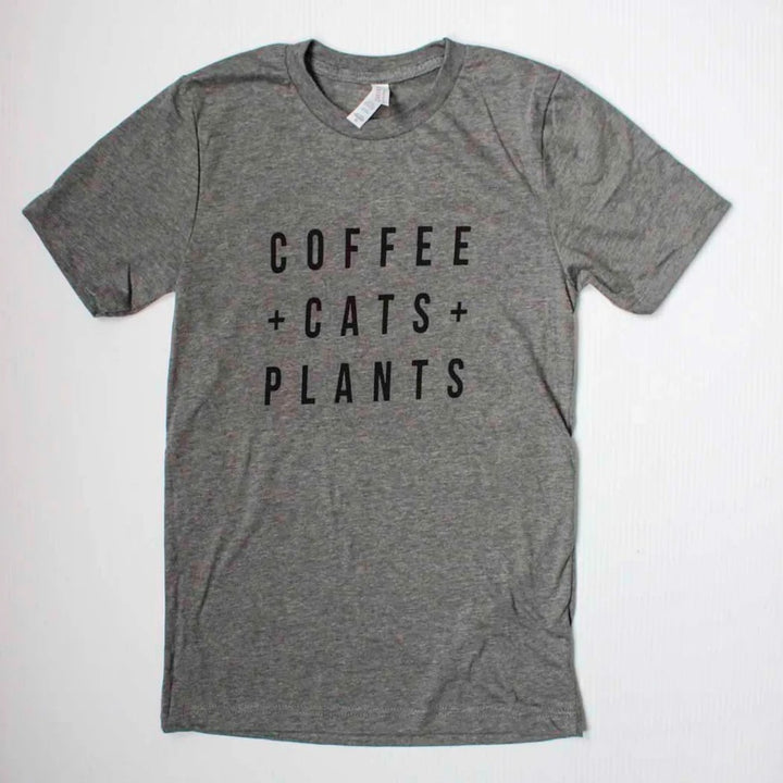 Coffee Cats Plants Unisex T-shirt