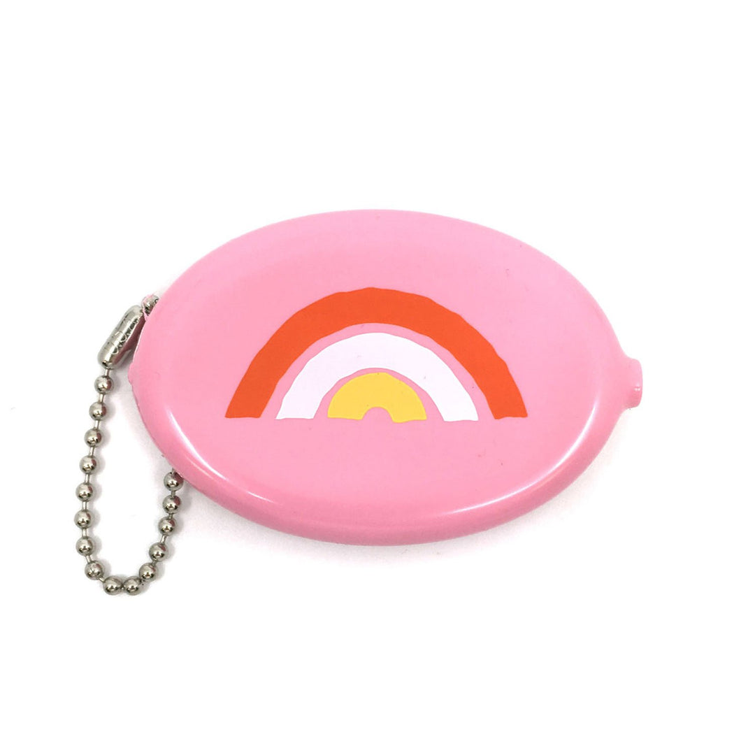 Pink Rainbow Money Pouch Key Chain