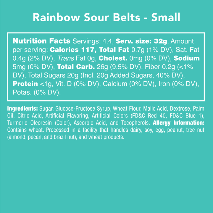 Rainbow Sour Belts Candy