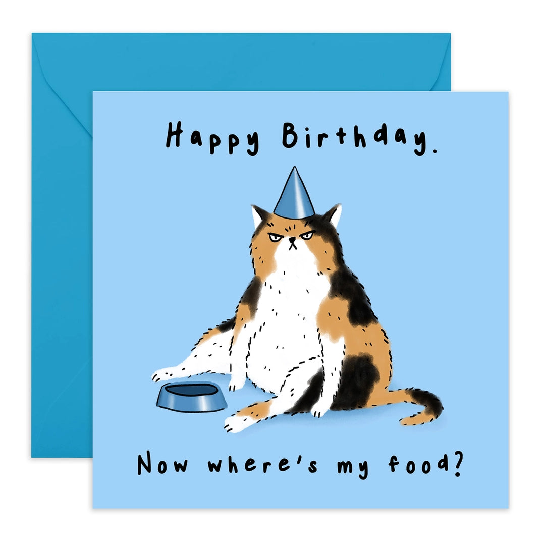 Cat Food Birthday Card