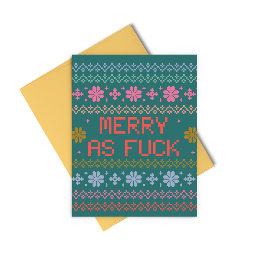 Merry AF Holiday Greeting Cards