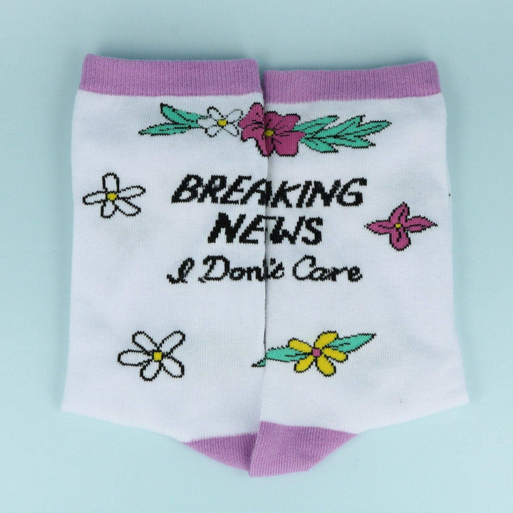 Breaking News I Don't Care Socks