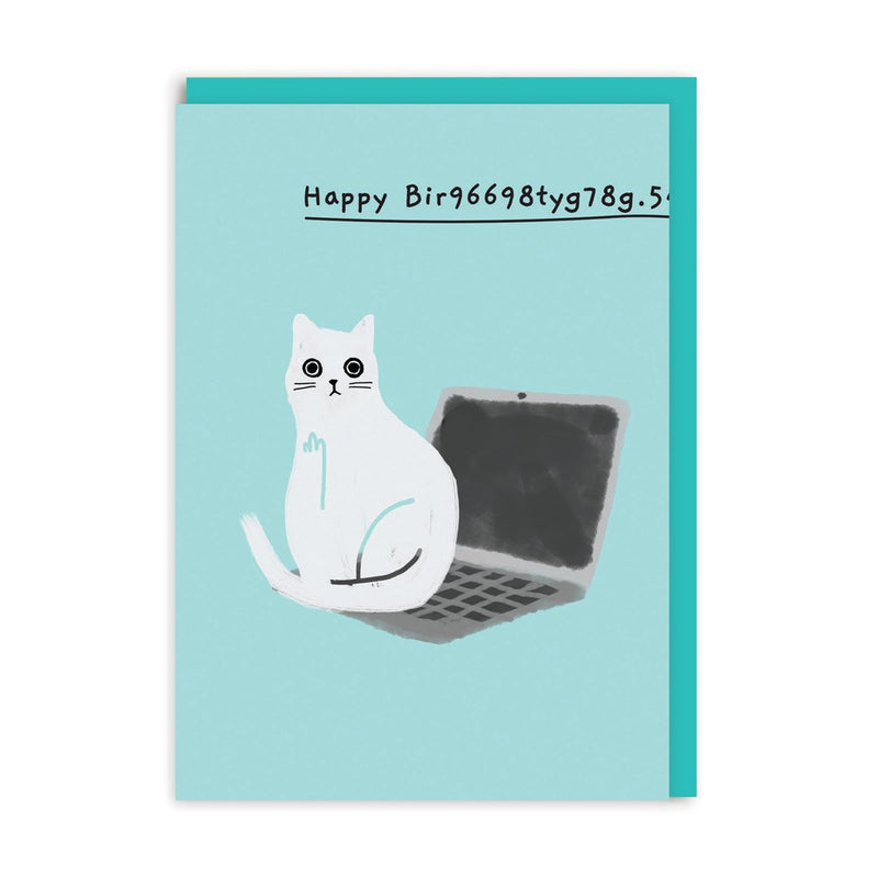 Cat Laptop Birthday Card