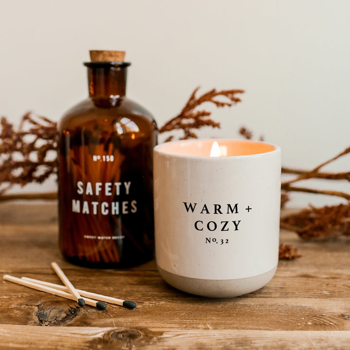 Warm + Cozy Soy Stone Candle