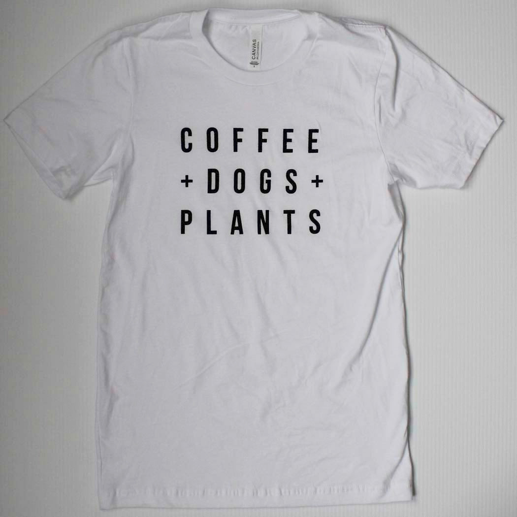 Coffee Dogs Plants Unisex T-shirt