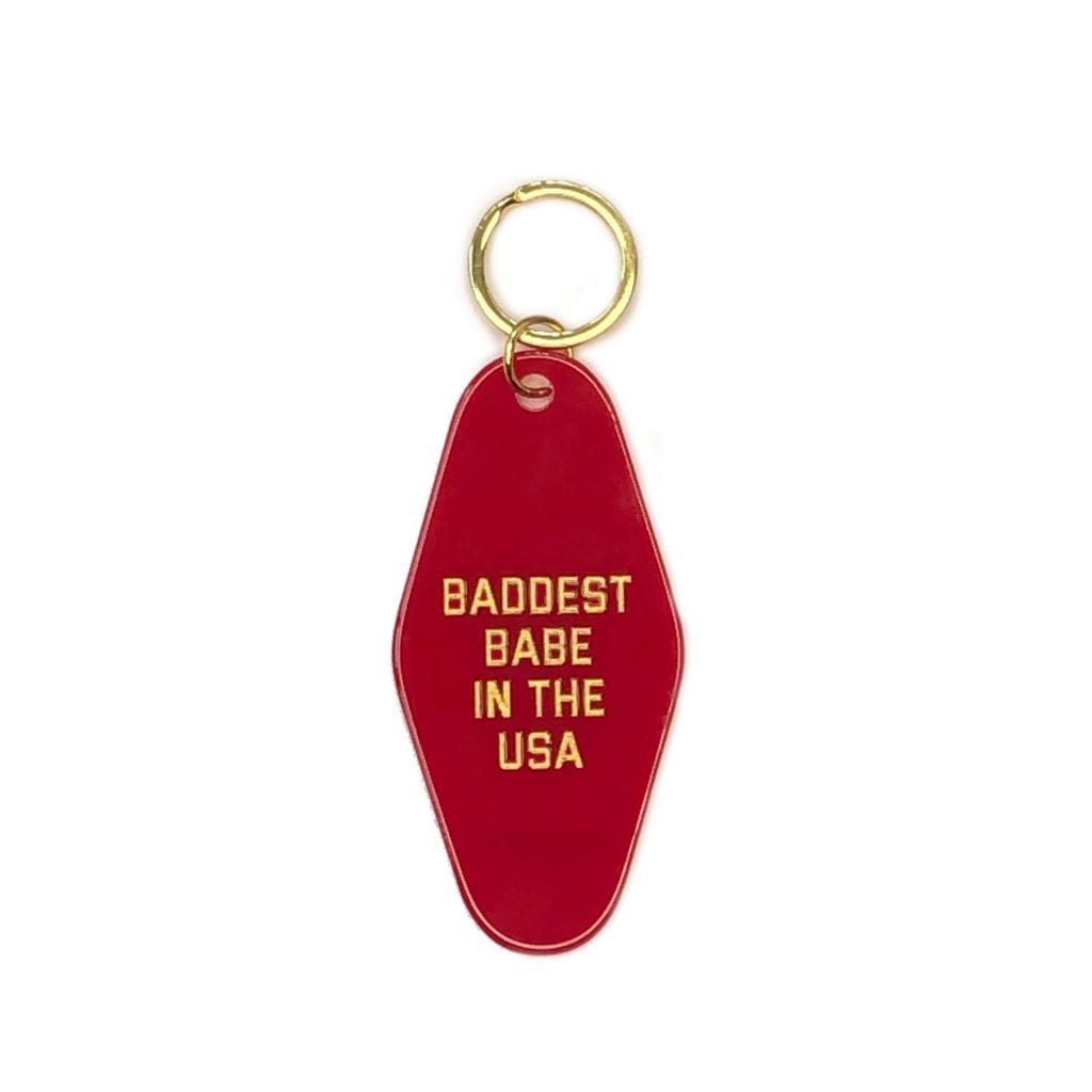 Baddest Babe in the USA Keychain