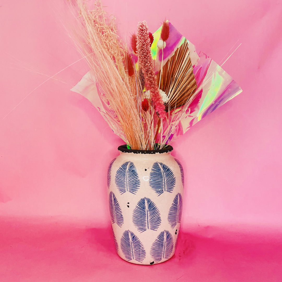 Pretty in Pink Dried Bouquet + Vase
