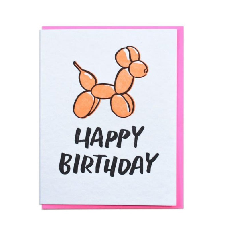 Happy Birthday Dog Balloon Card
