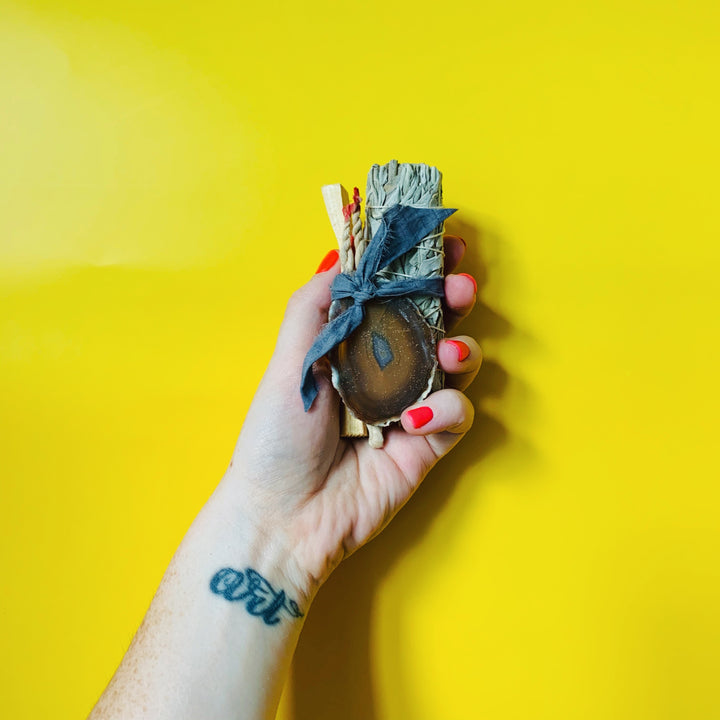 White Sandalwood Sage + Agate Bundle